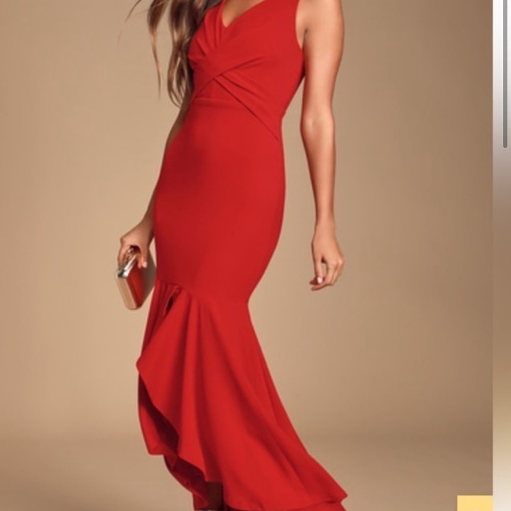 NWT Lulu’s Noreen‎ Red Sleeveless High-Low Maxi Dress Size Small